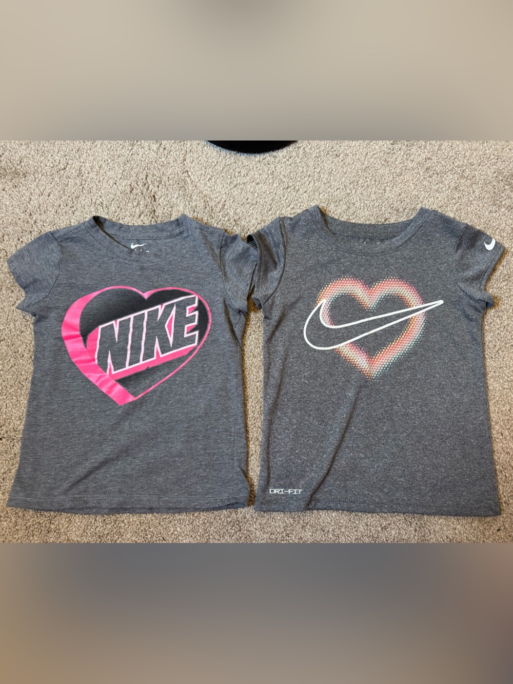 Nike Girls' Gray Short Sleeve Dri-Fit Tees
